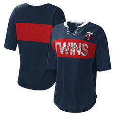 Minnesota Twins Touch Women's Lead Off Notch Neck T-Shirt - MLB T-shirts