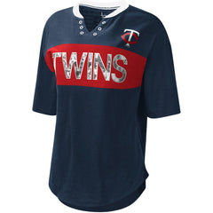 Minnesota Twins Touch Women's Lead Off Notch Neck T-Shirt - MLB T-shirts