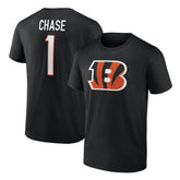 Cincinnati Bengals Ja'Marr Chase Player Icon Name & Number T-Shirt | NFL Online