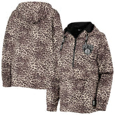 Leopard Brooklyn Nets DKNY Sport Women's Gabriella Windbreaker Half-Zip Hoodie | NBA