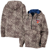 Leopard New York Knicks DKNY Sport Women's Gabriella Windbreaker Half-Zip Hoodie | NBA