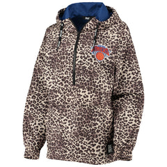 Leopard New York Knicks DKNY Sport Women's Gabriella Windbreaker Half-Zip Hoodie | NBA