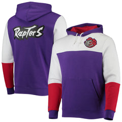 Purple Toronto Raptors Hardwood Classics Fusion 2.0 Colorblock Pullover Hoodie | NBA