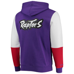 Purple Toronto Raptors Hardwood Classics Fusion 2.0 Colorblock Pullover Hoodie | NBA