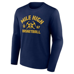 Navy Denver Nuggets Tip-Off Long Sleeve T-Shirt sale | NBA
