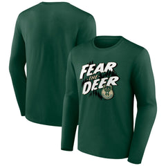 Hunter Green Milwaukee Bucks Tip-Off Long Sleeve T-Shirt | NBA