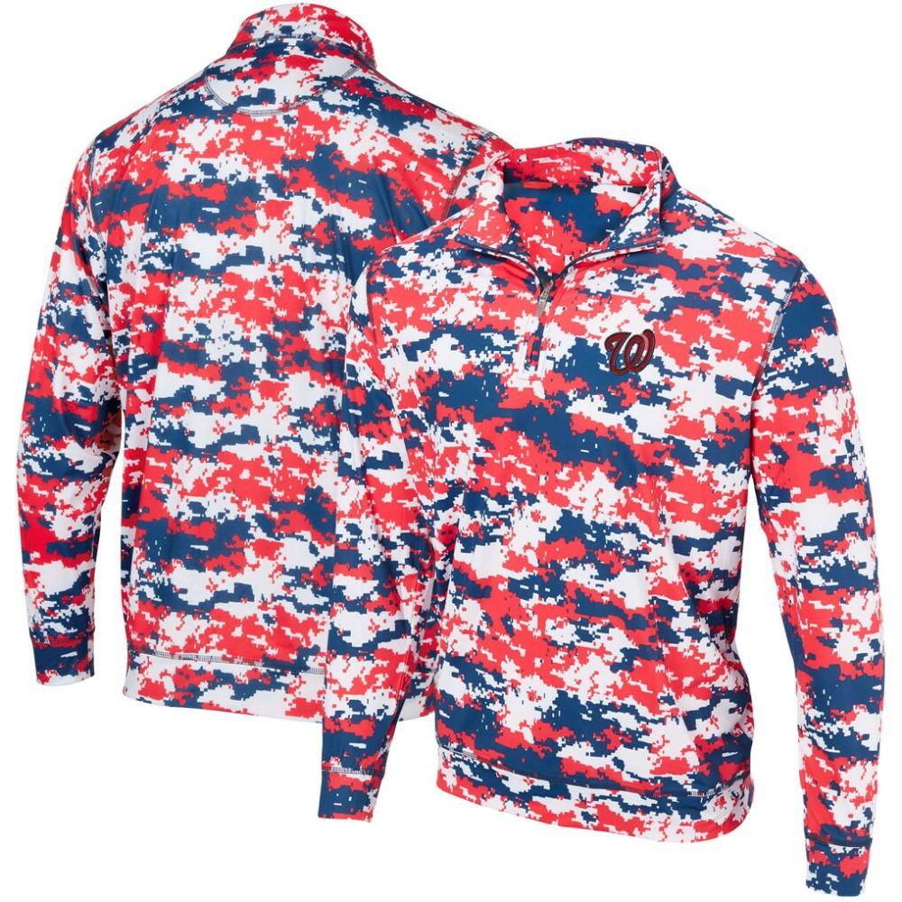 Washington Nationals Digital Camo Performance Quarter-Zip Pullover Jacket - MLB Jackets