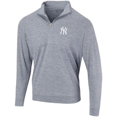 New York Yankees Peached Marled Yarn Quarter-Zip Pullover Jacket - MLB Jackets