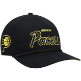 Black Indiana Pacers '47 Crosstown Script Hitch Snapback Hat | NBA