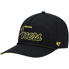 Black Indiana Pacers '47 Crosstown Script Hitch Snapback Hat | NBA