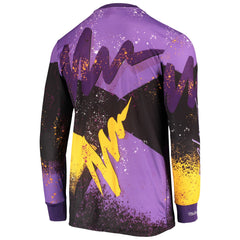 Purple Los Angeles Lakers Hardwood Classics Hyper Hoops Moto Sublimated Long Sleeve T-Shirt | NBA