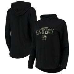 Chicago Cubs Levelwear Women's Vivid Scuba Neck Pullover Hoodie - MLB Hoodies
