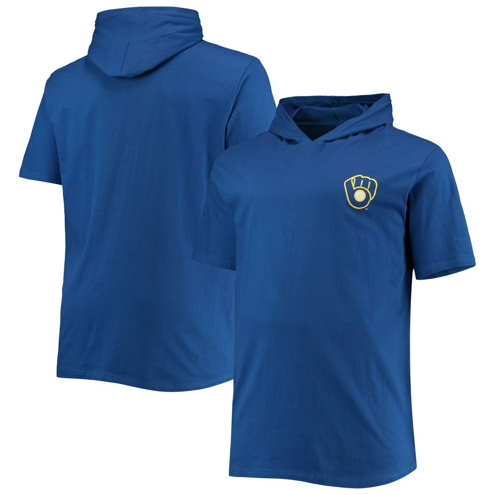 Milwaukee Brewers Big & Tall Jersey Short Sleeve Pullover Hoodie T-Shirt - MLB Jerseys