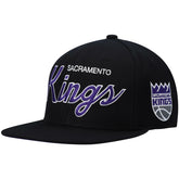 Black Sacramento Kings Hardwood Classics Script 2.0 Snapback Hat | NBA