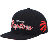 Black Toronto Raptors Hardwood Classics Script 2.0 Snapback Hat | NBA