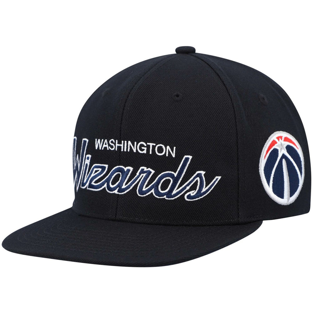 Black Washington Wizards Hardwood Classics Script 2.0 Snapback Hat | NBA