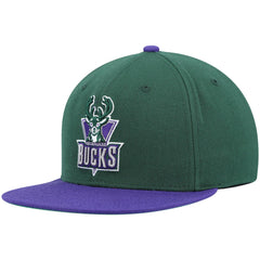Green/Purple Milwaukee Bucks Hardwood Classics Team Two-Tone 2.0 Snapback Hat | NBA