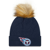 Tennessee Titans Women's Snowy Cuffed Knit Hat with Pom | NFL Sale