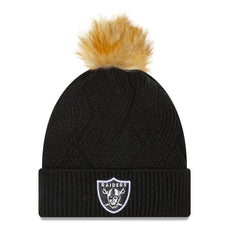 Las Vegas Raiders Women's Snowy Cuffed Knit Hat with Pom | NFL On sale