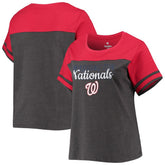 Washington Nationals Women's Plus Size Colorblock T-Shirt - MLB T-shirts