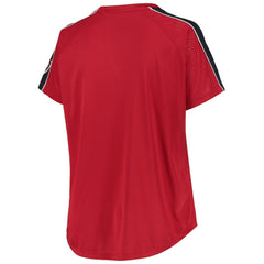 Washington Nationals Women's Plus Size Diva Notch Neck Raglan T-Shirt - MLB T-shirts