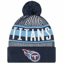 Tennessee Titans Striped Cuffed Knit Hat with Pom | NFL US