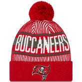 Tampa Bay Buccaneers Striped Cuffed Knit Hat with Pom | NFL Discount