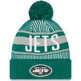 New York Jets Striped Cuffed Knit Hat with Pom | NFL On sale