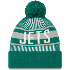 New York Jets Striped Cuffed Knit Hat with Pom | NFL On sale