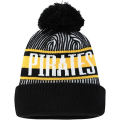 Pittsburgh Pirates New Era Youth Striped Cuffed Knit Hat with Pom - MLB Hats