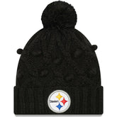 Pittsburgh Steelers Girls Youth Toasty Cuffed Knit Hat with Pom | NFL New