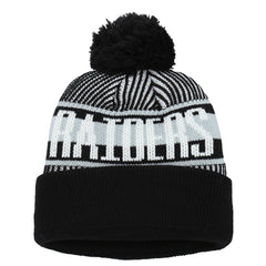 Las Vegas Raiders Youth Striped Cuffed Knit Hat with Pom | NFL Online