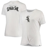 Chicago White Sox New Era Women's Plus Size 2-Hit Front Knot T-Shirt - MLB T-shirts