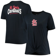 St. Louis Cardinals New Era Women's Plus Size 2-Hit Front Knot T-Shirt - MLB T-shirts