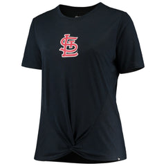 St. Louis Cardinals New Era Women's Plus Size 2-Hit Front Knot T-Shirt - MLB T-shirts