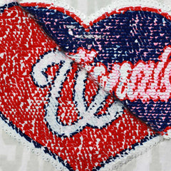 Washington Nationals New Era Girls Youth Flip Sequin Heart Crop Top - MLB Tops