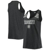 Heathered Black Brooklyn Nets Women's Scoop-Neck Racerback Tank Top | NBA