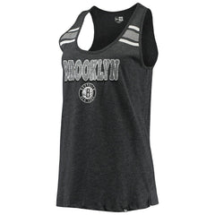 Heathered Black Brooklyn Nets Women's Scoop-Neck Racerback Tank Top | NBA