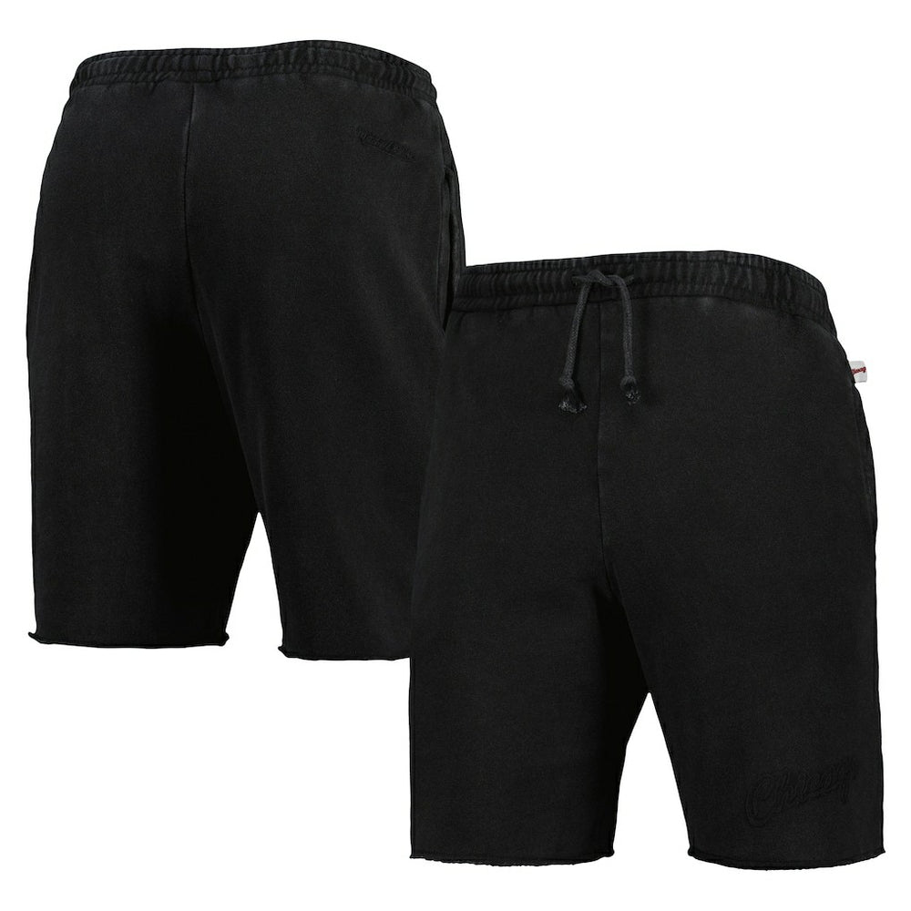 Black Chicago Bulls French Terry Tonal Fleece Shorts | NBA