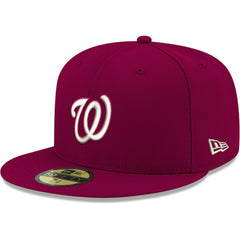 Washington Nationals New Era White Logo 59FIFTY Fitted Hat - MLB Hats