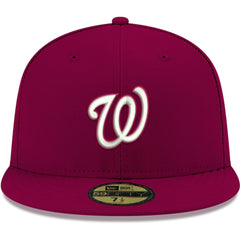 Washington Nationals New Era White Logo 59FIFTY Fitted Hat - MLB Hats