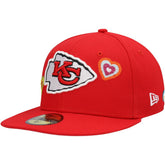 Kansas City Chiefs Chain Stitch Heart 59FIFTY Fitted Hat | NFL Outlet