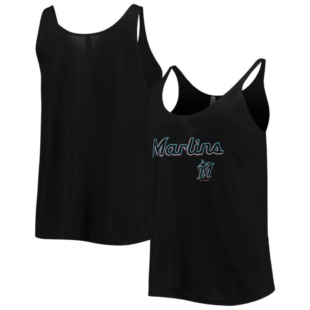 Miami Marlins Soft as a Grape Women's Slouchy Tank Top - MLB Tanks