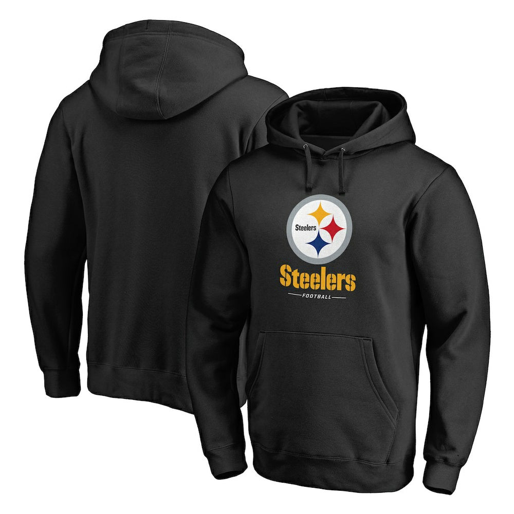 Pittsburgh Steelers Logo Team Lockup Fitted Pullover Hoodie | NFL Near me