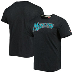 Miami Marlins Homage Hand-Drawn Logo Tri-Blend T-Shirt - MLB T-shirts