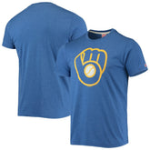 Milwaukee Brewers Homage Hand-Drawn Logo Tri-Blend T-Shirt - MLB T-shirts