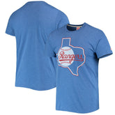 Texas Rangers Homage Hand-Drawn Logo Tri-Blend T-Shirt - MLB T-shirts