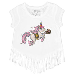 San Diego Padres Tiny Turnip Girls Youth Unicorn Fringe T-Shirt - MLB T-shirts