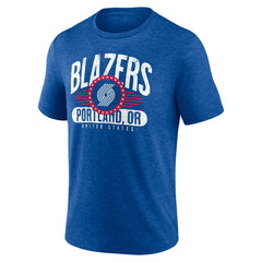 Royal Portland Trail Blazers Badge of Honor Tri-Blend T-Shirt | NBA
