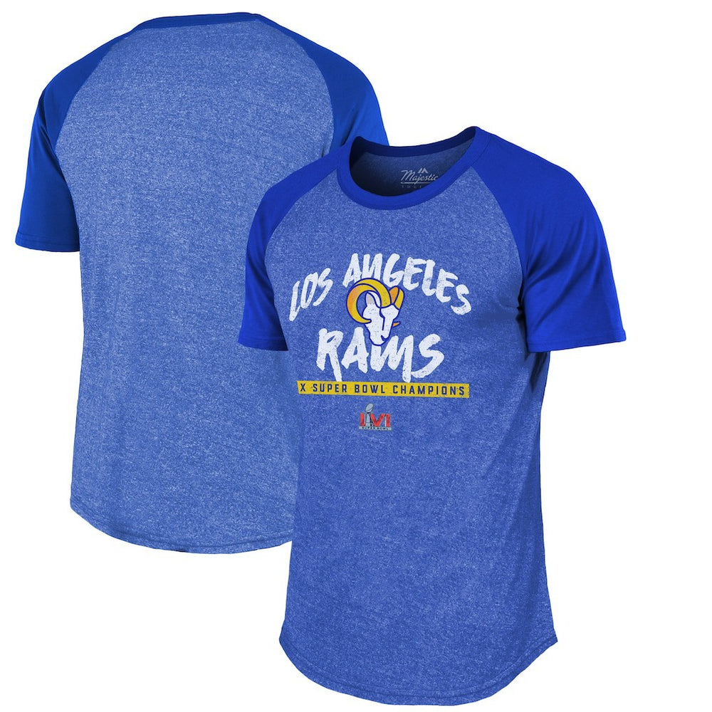 Los Angeles Rams Majestic Threads 2-Time Super Bowl s Tri-Blend Raglan T-Shirt | NFL Hot